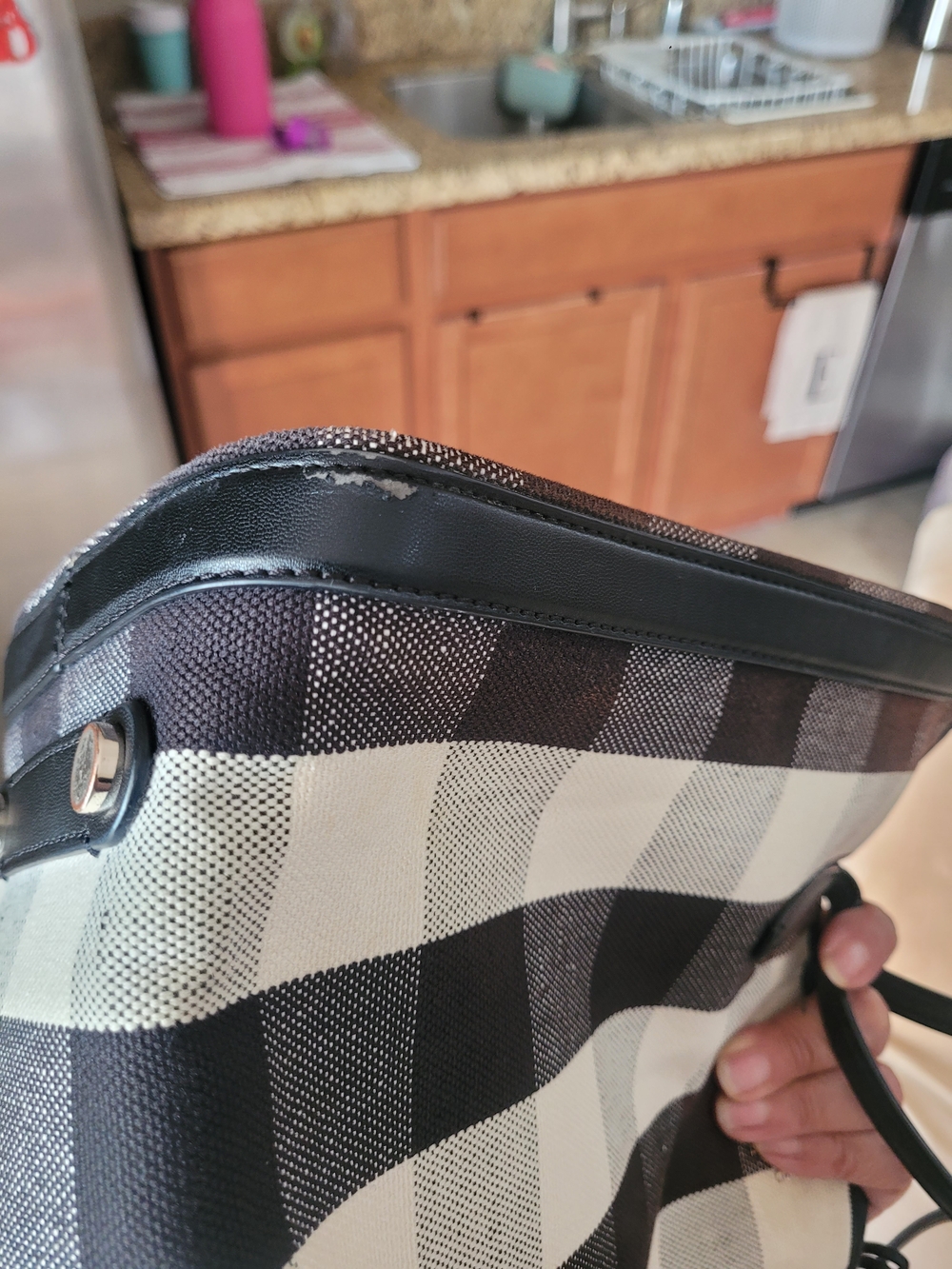 kate spade New York Black & Cream Plaid Tote Bag - Picture 8 of 8